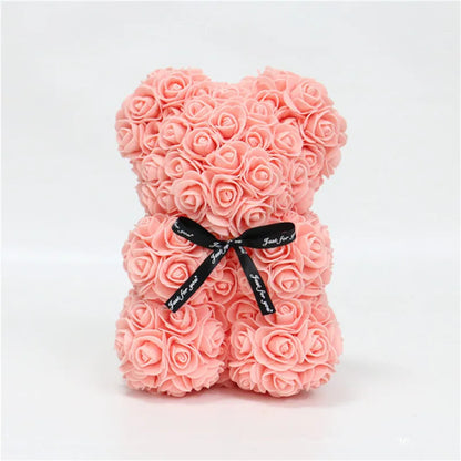 1pc 25cm Artificial Foam Flowers Bear Rose Bear Romantic Creative Gifts For Valentines Day Mothers Day Anniversary Wedding