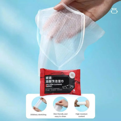 Portable Car Glass Oil Film Removal Wipes Anti-rain Anti-fog Car Windshield Glass Cleaner Oil Stain Cleaner Wet Towel