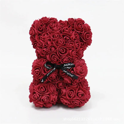 1pc 25cm Artificial Foam Flowers Bear Rose Bear Romantic Creative Gifts For Valentines Day Mothers Day Anniversary Wedding