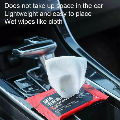 Portable Car Glass Oil Film Removal Wipes Anti-rain Anti-fog Car Windshield Glass Cleaner Oil Stain Cleaner Wet Towel