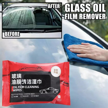 Portable Car Glass Oil Film Removal Wipes Anti-rain Anti-fog Car Windshield Glass Cleaner Oil Stain Cleaner Wet Towel