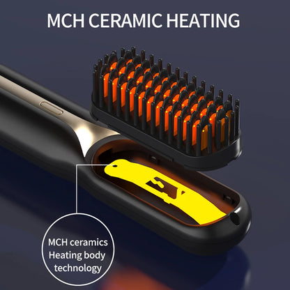 Hair Straightener Hot Comb Multifunctional Straight Comb Brush Professional Negative Ion Anti-Scalding Hair Styling Rechargeable