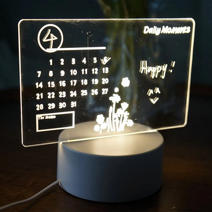 Creative LED Note Board Night Light USB Rewritable Message Board Warm Soft Light For Children Girlfriend Decoration Night Lamp