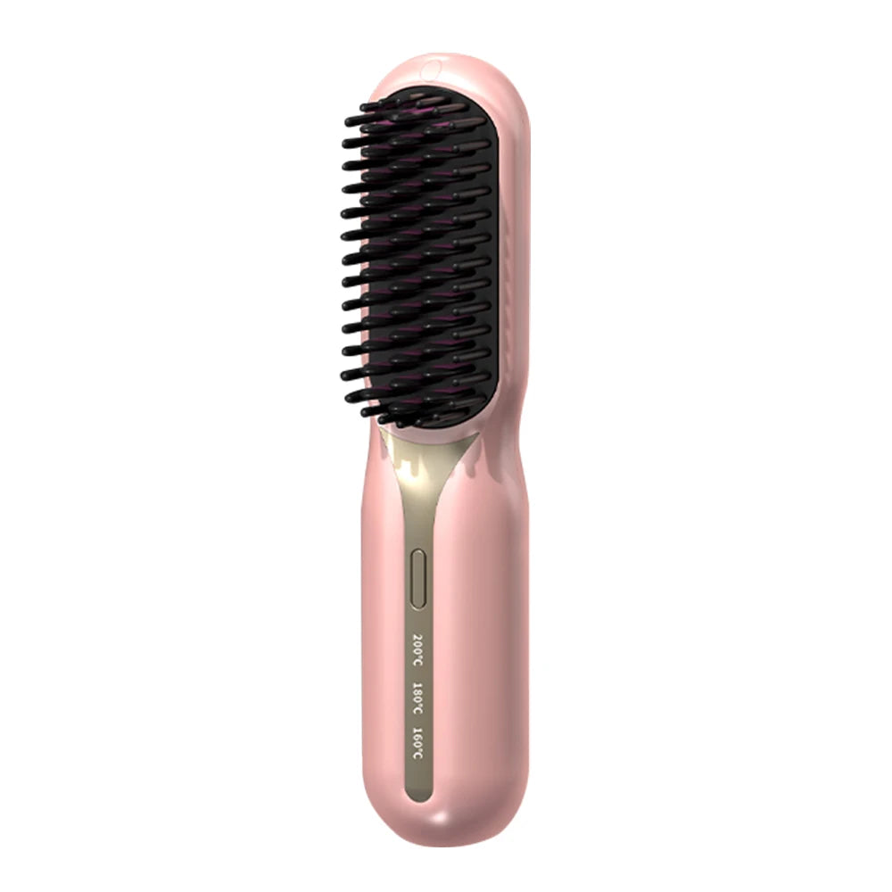 Hair Straightener Hot Comb Multifunctional Straight Comb Brush Professional Negative Ion Anti-Scalding Hair Styling Rechargeable